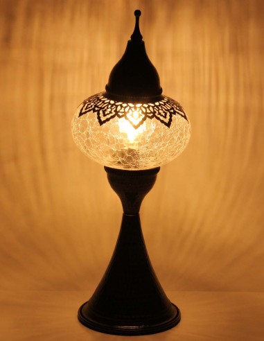 Turkish Blown Glass Lamp, 17 in