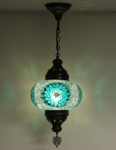 Lampe suspendue turquoise B4