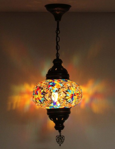 Suspension turque en mosaïque multicolore...