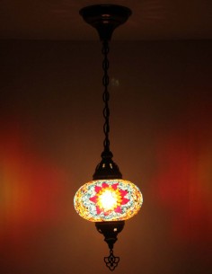 Suspension turque en mosaïque à petits éclats colorés, Ø... 2