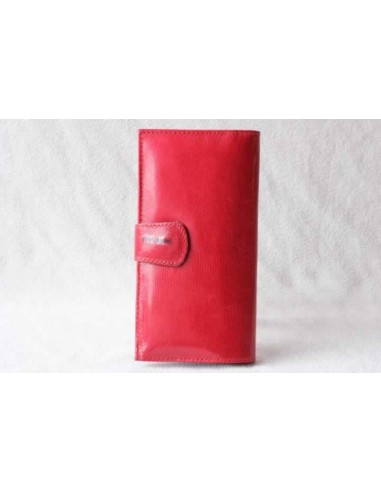 Leather wallet red without pattern