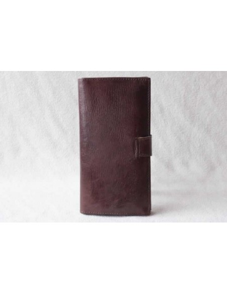 Leather wallet brown without pattern