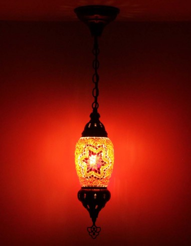 Suspension turque en mosaïque rouge vif, Ø 4 po