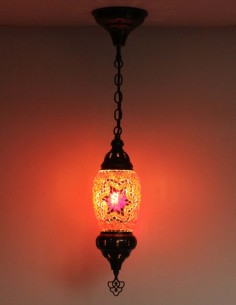 Suspension turque en mosaïque rouge vif, Ø 4 po