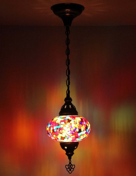Suspension turque en mosaïque à confettis colorés, Ø 6,5 po