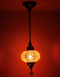 Turkish Mosaic Pendant Lamp in amber, 6.5 in 2