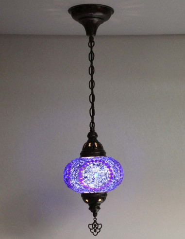 Suspension turque en mosaïque violette, Ø 6,5 po