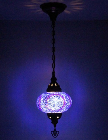 Suspension turque en mosaïque violette, Ø 6,5 po