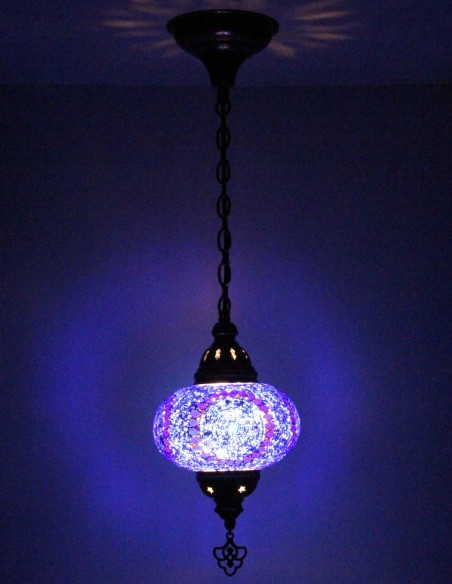 Suspension turque en mosaïque violette, Ø 6,5 po