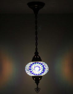 Suspension turque en mosaïque à étoile bleue sur fond... 2