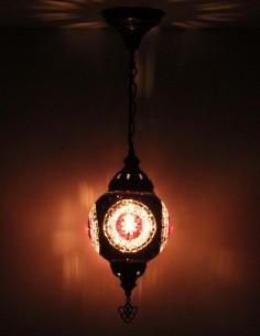 Suspension turque en mosaïque mauve, Ø 6,5 po 2
