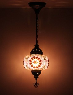 Turkish Pendant Lamp, Purple Mosaic, 7.5 in 2