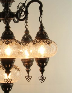 Lustre turc 6 globes en verre soufflé 2