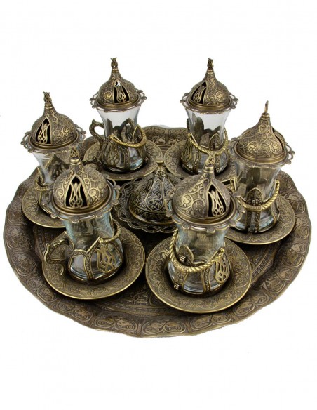 Turkish Tea Set for 6 – Bronze