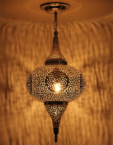 Silver openwork Moroccan chandelier Diamante BS