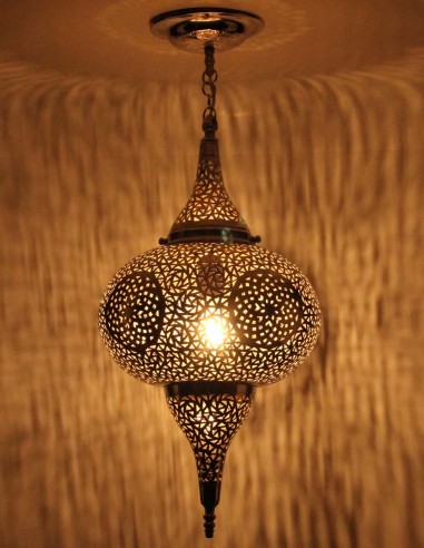Moroccan Silver Copper Chandelier Diamond GT,...