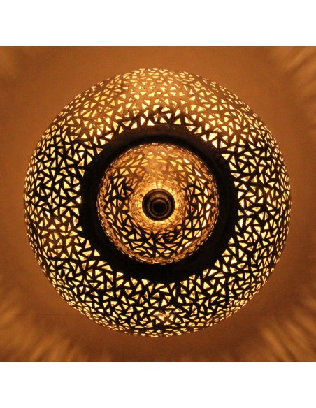 Moroccan Silver Copper Chandelier Diamond GT, 29.5 in