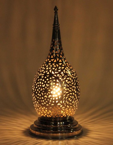 Silver openwork Moroccan table lamp...