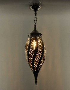 Moroccan Silver Copper Chandelier Mabrouma PT, 21.5 in 2
