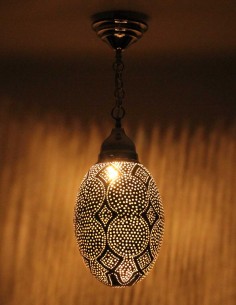 Silver openwork Moroccan chandelier Egg