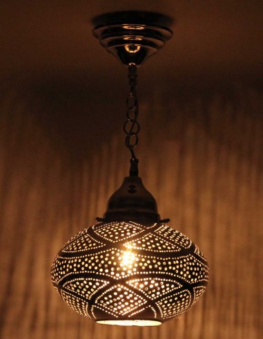 Silver openwork Moroccan chandelier...