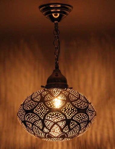 Silver openwork Moroccan chandelier Mgarsa MS