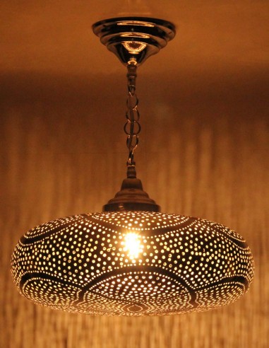 Silver openwork Moroccan chandelier Flat MS