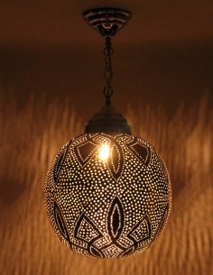 Silver openwork Moroccan chandelier Round MS