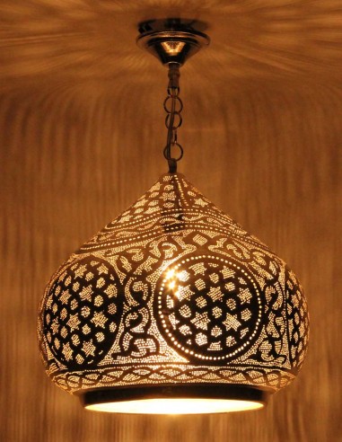 Moroccan Silver Copper Ottoman Chandelier GT,...