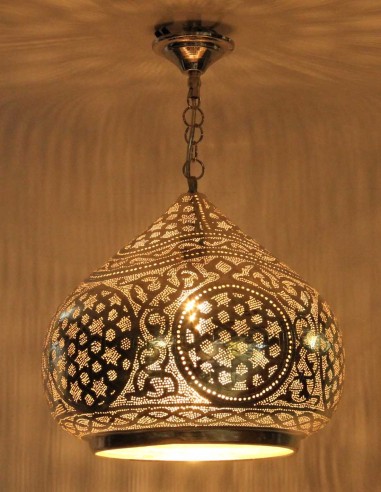 Moroccan Silver Copper Ottoman Chandelier GT,...