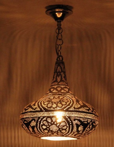 Silver openwork Moroccan chandelier...