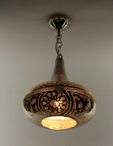 Moroccan Silver Copper Ottoman Chandelier PT,...