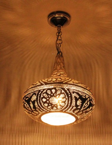 Moroccan Silver Copper Ottoman Chandelier PT,...