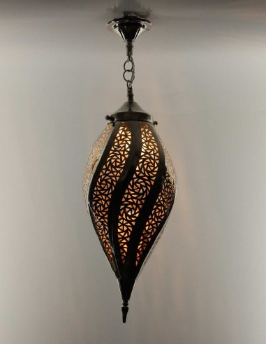Lustre marocain en cuivre argenté Mabrouma GT,...