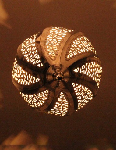 Lustre marocain en cuivre argenté Mabrouma GT,...