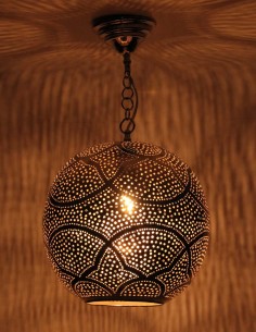 Silver openwork Moroccan chandelier Round MS