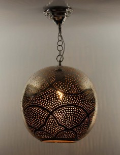 Silver openwork Moroccan chandelier Round MS 2