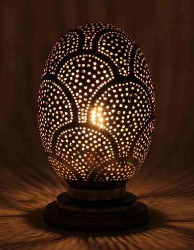 Silver openwork Moroccan table lamp Egg SS