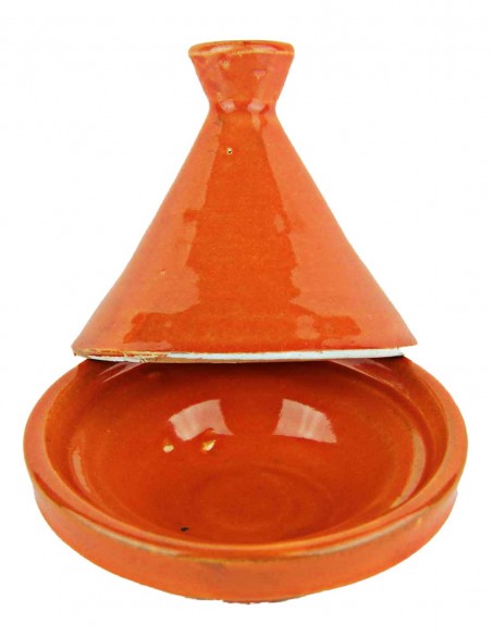 Moroccan mini tagine, orange, 3.25 in
