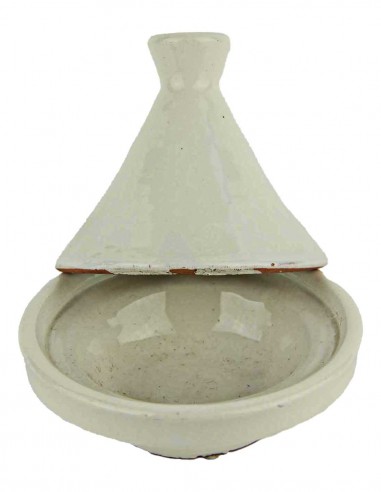 Moroccan mini tagine, white, 3.25 in