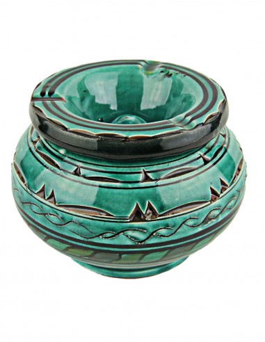 Moroccan ashtray T5, emerald green with...