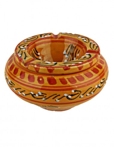Moroccan ashtray T5, orange with lid and...