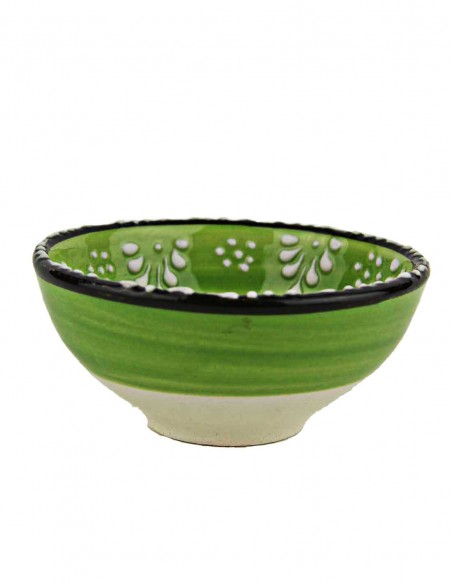 Bol turc vert anis à fleurs en relief, 3,25 po