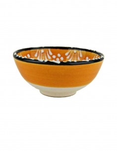 Bol turc orange à fleurs en relief, 3,25 po 2