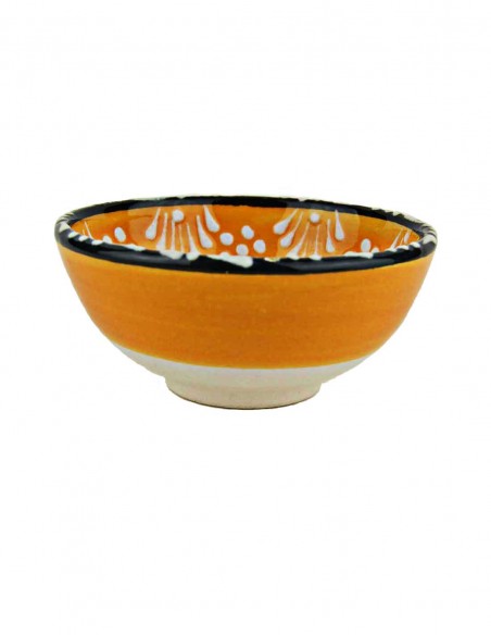 Bol turc orange à fleurs en relief, 3,25 po