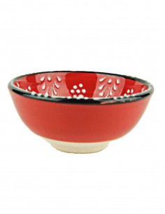 Turkish coral bowl with raised flowers, 3.25 in 2