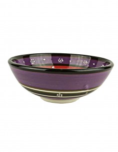 Bol turc violet et rouge à tulipes, modèle A, 4,75 po 2