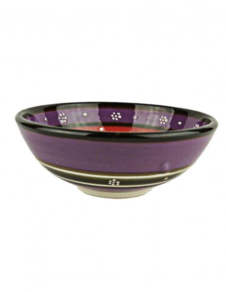 Bol turc violet et rouge à tulipes, modèle A, 4,75 po