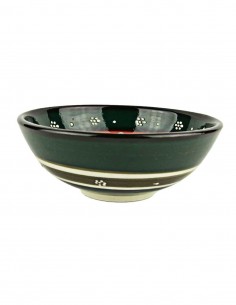 Turkish dark green and red tulip bowl, 4.75 in 2