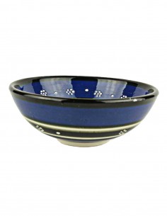Turkish navy blue and sky blue tulip bowl, 4.75 in 2